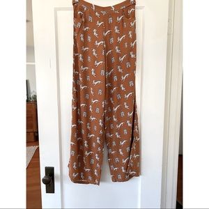 Tiger print flowy pants